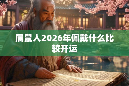 属鼠人2026年佩戴什么比较开运 属鼠人2026年佩戴什么比较开运
