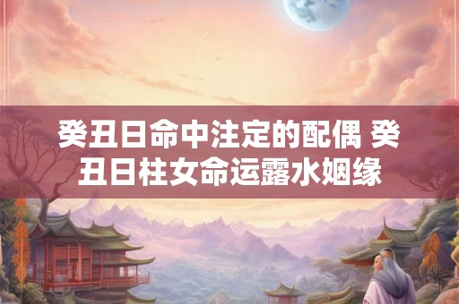 癸丑日命中注定的配偶 癸丑日柱女命运露水姻缘