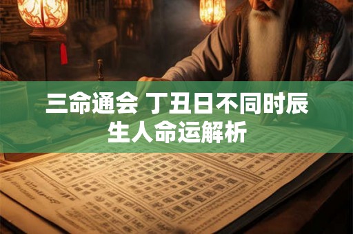 三命通会 丁丑日不同时辰生人命运解析 三命通会 丁丑日不同时辰生人命运解析