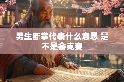 男生断掌代表什么意思 是不是会克妻