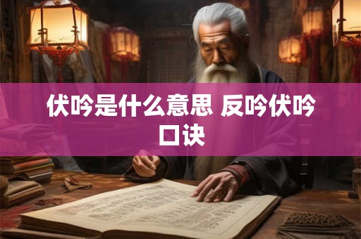 伏吟是什么意思 反吟伏吟口诀 伏吟是什么意思 反吟伏吟口诀