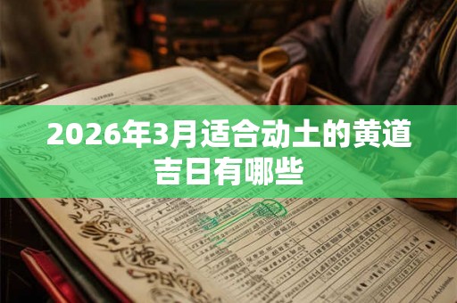 2026年3月适合动土的黄道吉日有哪些