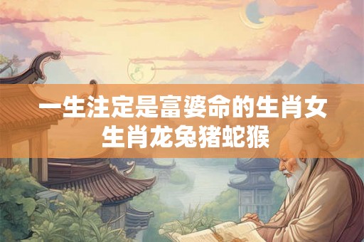 一生注定是富婆命的生肖女 生肖龙兔猪蛇猴
