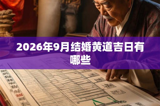 2026年9月结婚黄道吉日有哪些