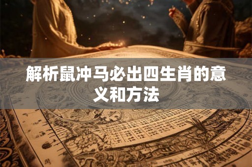 解析鼠冲马必出四生肖的意义和方法