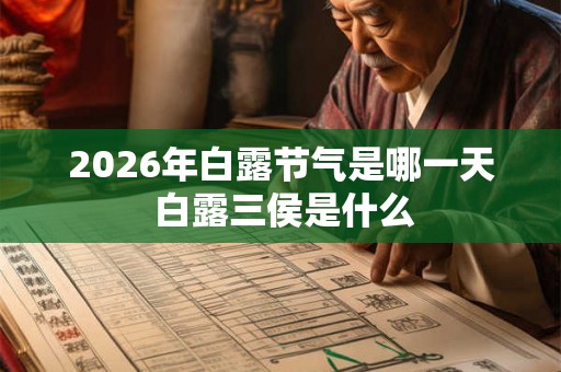 2026年白露节气是哪一天 白露三侯是什么