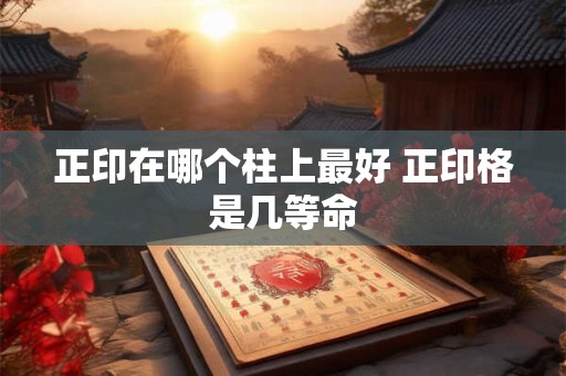 正印在哪个柱上最好 正印格是几等命