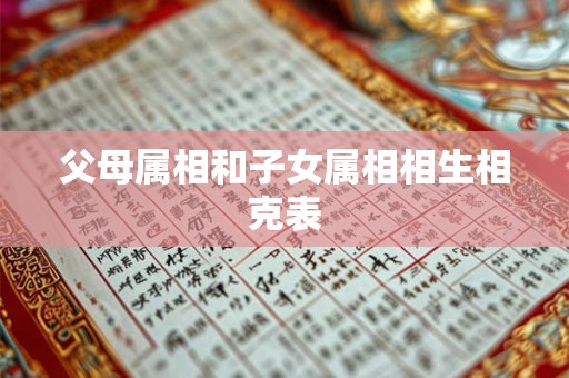 父母属相和子女属相相生相克表