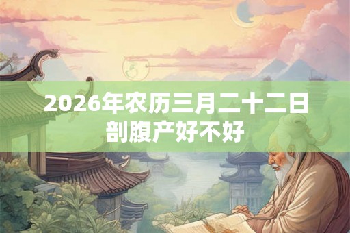 2026年农历三月二十二日剖腹产好不好