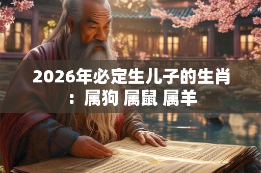 2026年必定生儿子的生肖:属狗 属鼠 属羊 2026年必定生儿子的生肖:属狗 属鼠 属羊