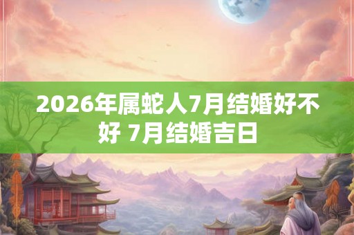 2026年属蛇人7月结婚好不好 7月结婚吉日