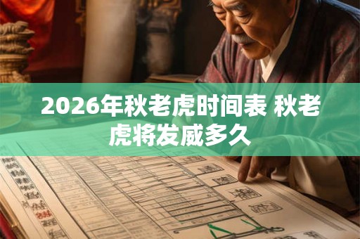 2026年秋老虎时间表 秋老虎将发威多久 2026年秋老虎时间表 秋老虎将发威多久