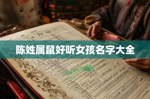 陈姓属鼠好听女孩名字大全