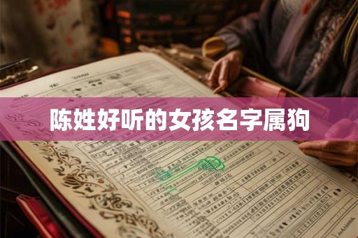 陈姓好听的女孩名字属狗 陈姓好听的女孩名字属狗