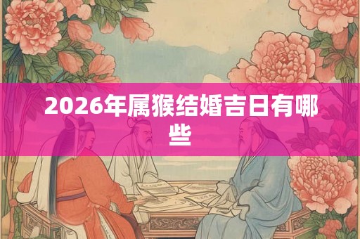 2026年属猴结婚吉日有哪些 2026年属猴结婚吉日有哪些