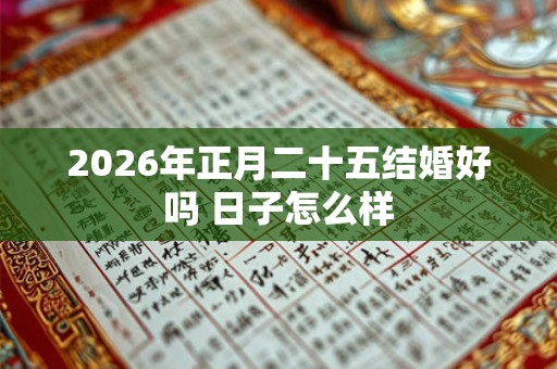 2026年正月二十五结婚好吗 日子怎么样