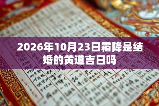 2026年10月23日霜降是结婚的黄道吉日吗 2026年10月23日霜降是结婚的黄道吉日吗