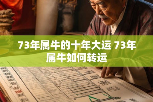 73年属牛的十年大运 73年属牛如何转运