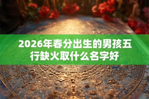 2026年春分出生的男孩五行缺火取什么名字好 2026年春分出生的男孩五行缺火取什么名字好