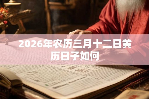 2026年农历三月十二日黄历日子如何