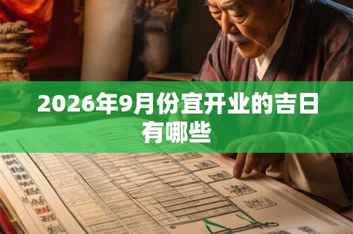 2026年9月份宜开业的吉日有哪些 2026年9月份宜开业的吉日有哪些