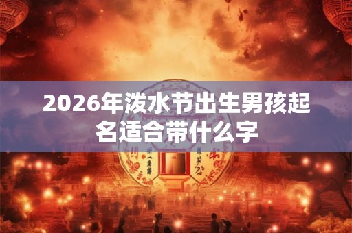 2026年泼水节出生男孩起名适合带什么字 2026年泼水节出生男孩起名适合带什么字