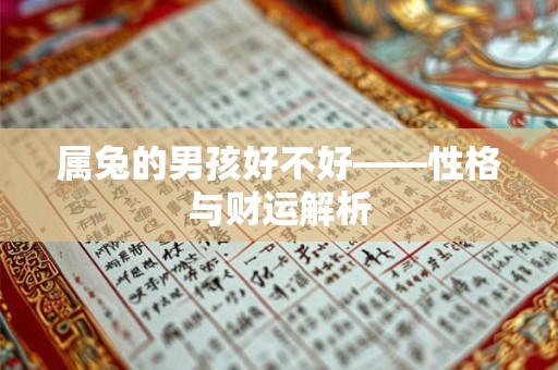 属兔的男孩好不好——性格与财运解析