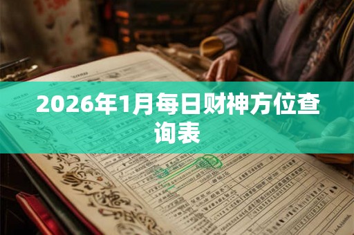 2026年1月每日财神方位查询表 2026年1月每日财神方位查询表