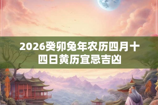 2026癸卯兔年农历四月十四日黄历宜忌吉凶 2026癸卯兔年农历四月十四日黄历宜忌吉凶