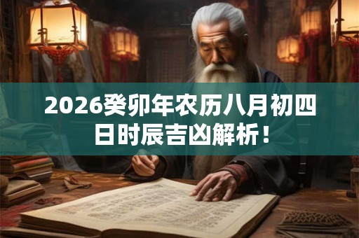 2026癸卯年农历八月初四日时辰吉凶解析！
