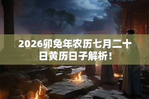 2026卯兔年农历七月二十日黄历日子解析! 2026卯兔年农历七月二十日黄历日子解析!