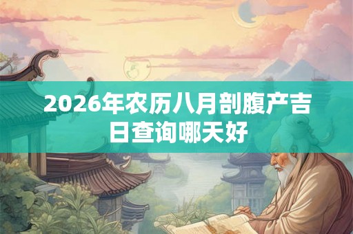 2026年农历八月剖腹产吉日查询哪天好 2026年农历八月剖腹产吉日查询哪天好
