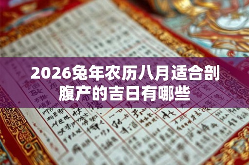 2026兔年农历八月适合剖腹产的吉日有哪些