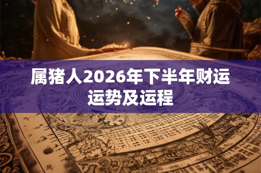 属猪人2026年下半年财运运势及运程