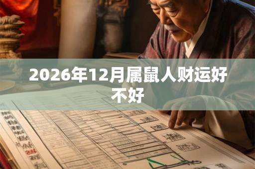 2026年12月属鼠人财运好不好 2026年12月属鼠人财运好不好