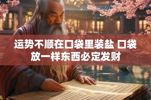 运势不顺在口袋里装盐 口袋放一样东西必定发财
