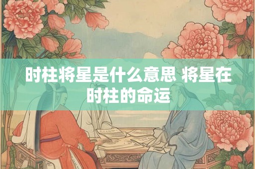 时柱将星是什么意思 将星在时柱的命运 时柱将星是什么意思 将星在时柱的命运