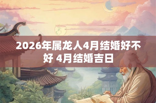 2026年属龙人4月结婚好不好 4月结婚吉日