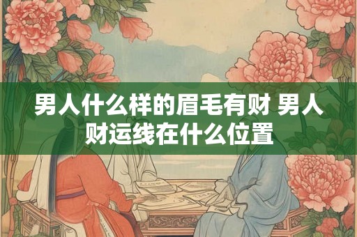 男人什么样的眉毛有财 男人财运线在什么位置 男人什么样的眉毛有财 男人财运线在什么位置