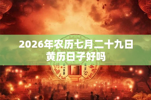 2026年农历七月二十九日黄历日子好吗 2026年农历七月二十九日黄历日子好吗