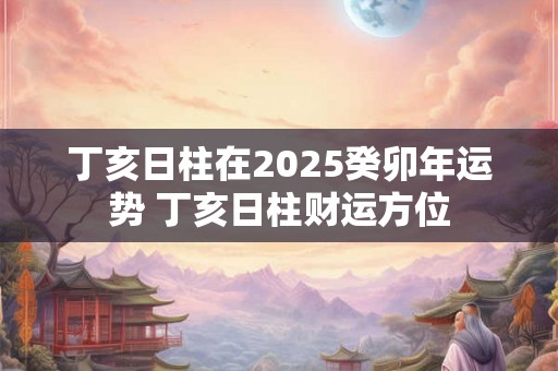 丁亥日柱在2025癸卯年运势 丁亥日柱财运方位 丁亥日柱在2025癸卯年运势 丁亥日柱财运方位