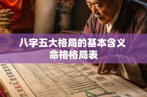 八字五大格局的基本含义 命格格局表 八字五大格局的基本含义 命格格局表
