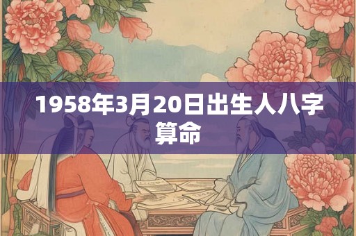 1958年3月20日出生人八字算命 1958年3月20日出生人八字算命