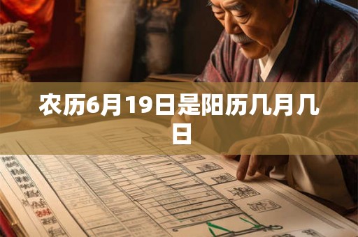 农历6月19日是阳历几月几日