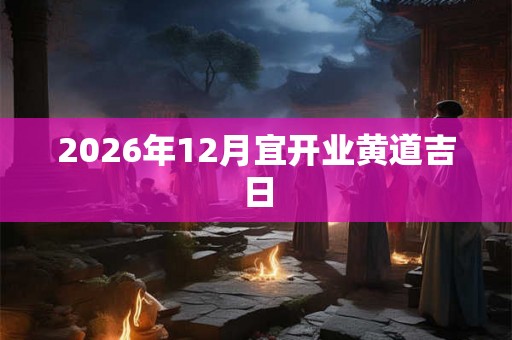 2026年12月宜开业黄道吉日 2026年12月宜开业黄道吉日