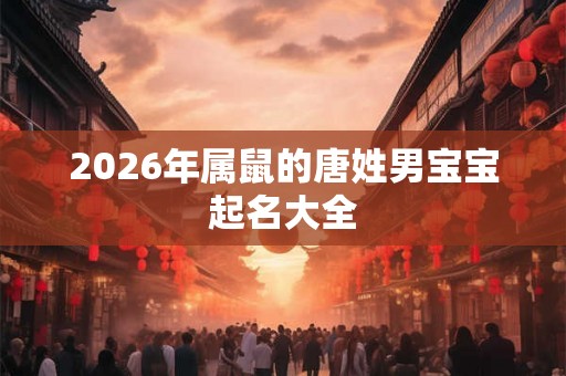 2026年属鼠的唐姓男宝宝起名大全