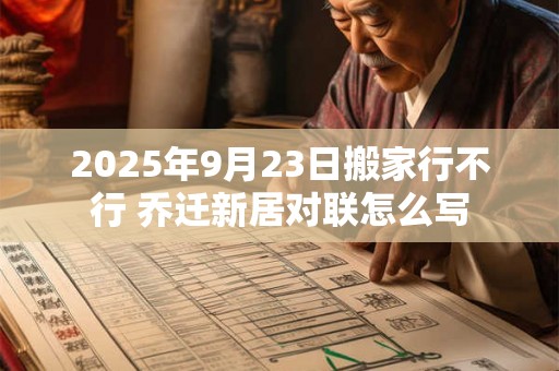 2025年9月23日搬家行不行 乔迁新居对联怎么写 2025年9月23日搬家行不行 乔迁新居对联怎么写