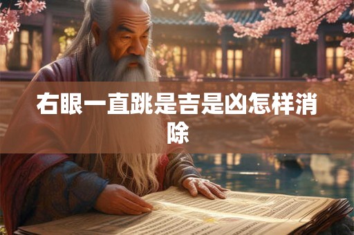 右眼一直跳是吉是凶怎样消除 右眼一直跳是吉是凶怎样消除
