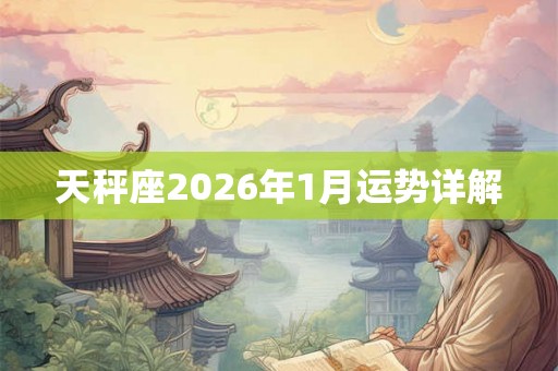 天秤座2026年1月运势详解 天秤座2026年1月运势详解