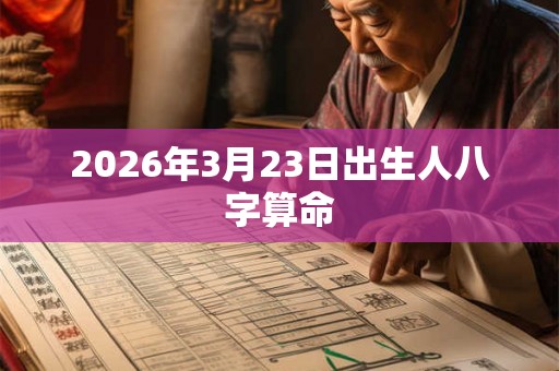 2026年3月23日出生人八字算命
